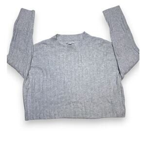 American Eagle Cozy Gray Ribbed Sweater Size Large